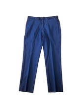 Incotex Pants Mens 34x30 Navy Gingham Plaid Slowear S120s Wool Standard Portugal