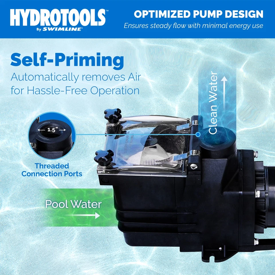 Swimine Hydrotools 6660 GPH Filter Pump for Above and Inground Swimming Pools - Image 4 of 4