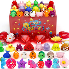 28 Pack Mochi Squishy Toys, Party Favors for Kids Ages 4-8-12, Mini Fidget Toys