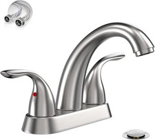 Centerset 4 Inch Brushed Nickel 2 or 3 Holes Stainless Steel Bathroom SinkFaucet