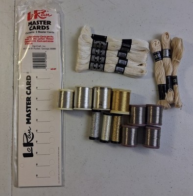 Lot Of Cross Stitch Threads - Metallic, DMC, Kreinik, Loran Organizer Used/New