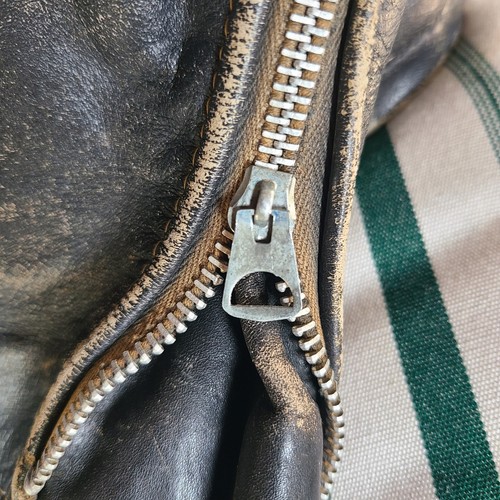 Vintage Black Leather Motorcycle Jacket. Schott? Needs Liner. Cafe Racer Style. - Picture 5 of 23
