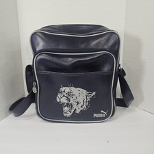 Borsa a tracolla vintage Puma blu navy anni 90 Y2K retrò vinile logo Puma rara