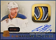 Cody Hodgson 2013-14 UD The Cup Signature Patch SP-CH Auto 87/99 Sick Patch!
