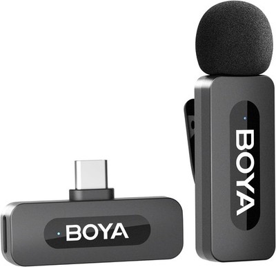 Boya BY-V10 USB-C Wireless Microphone, Mini Lapel Microphone with Noise