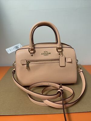New Coach 79946 Rowan Satchel Crossbody Leather Faded Blush Handbag