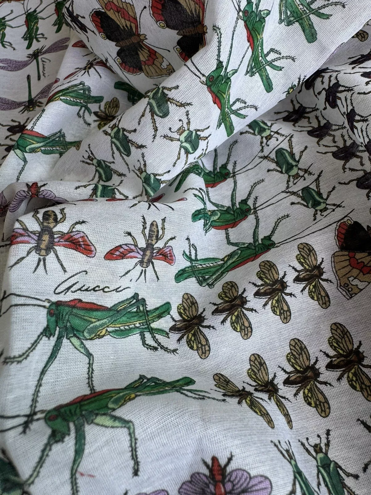 Tissu Gucci Logo 100% Soie Coton Mélangé By The Yard Longueur Large 55