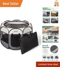Durable Grey Indoor-Outdoor Dog Playpen - Fast Setup Portable Play Tent for Pets