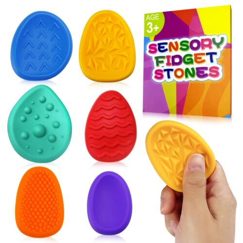 Fidget Sensory Toys for Kids Adults 6 PC Easter Basket Stuffers Silicone Worr...