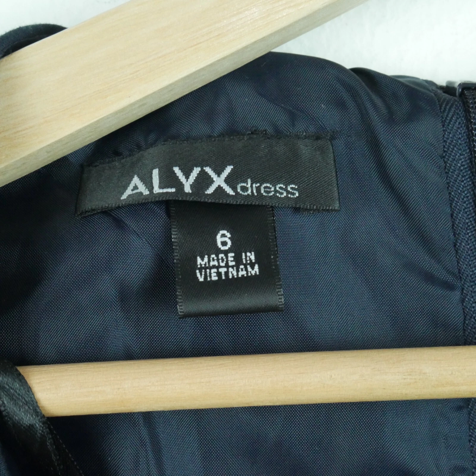 ALYX Abito anni 2010 taglia 6 twee volant officecore seersucker volant preppy nautico navy