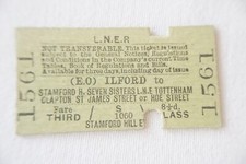1939 Ilford LNER Railway Train Ticket