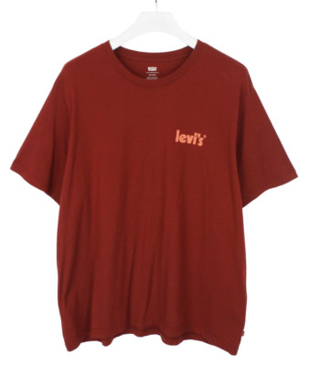 Levi's Relaxed T-Shirt Herren XL Kurzärmlig Rundhals Trikot Ziegelrot