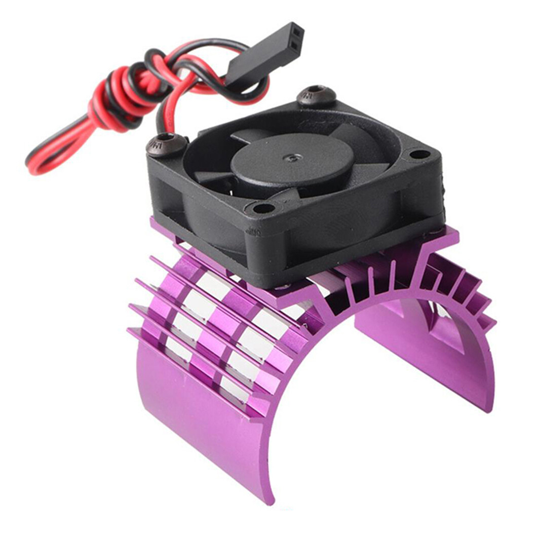 Purple Alloy RC Electric Motor Heatsink 5V Cooling Fan fo 1/10 Car