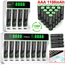 Hiquick AAA Batteries Rechargeable 1100mAh 1.2V Ni-Mh / LCD Charger Lot
