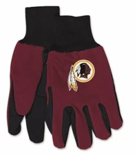 NWT NFL Washington No Slip Gripper Utility Work Gloves W/ Team Logo NEW