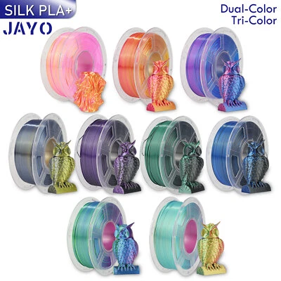 JAYO 1.75mm SILK PLA+ 3D Printer Filament Dual/Tri/Quad-Colour Shiny 1.1KG FDM