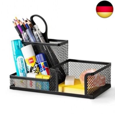 Schreibtisch Organizer aus Drahtmetall, Multifunktionale Organisation mit