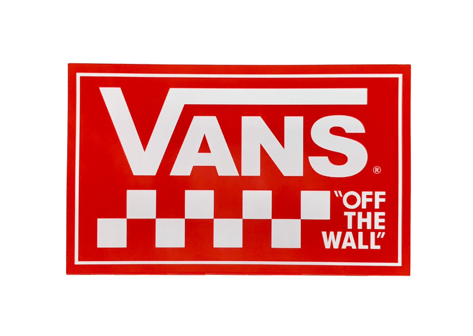 VANS Off The Wall Skateboard Sticker Red Rectangle 5" sk8