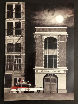 Ecto-1 Hook & Ladder - Ghostbusters Poster Print 9x12.75