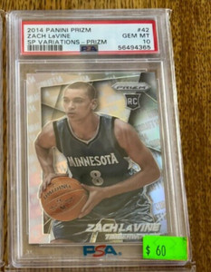 2014 Panini Prizm Zach Lavine SP Variations RC PSA GEM MINT 10 Timberwolves