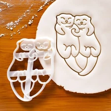 Otters Holding Hands Cookie Cutter - otterly cute wildlife animal nature Kawauso