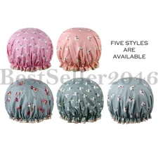 Shower Bath Cap Reusable Waterproof Mold Resistant for Women Salon Spa Shower