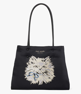 Kate Spade Everything Puffy Cat Large Tote PXR00273 Black for sale