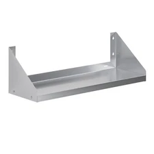 12 in. x 36 in. Stainless Steel Wall Shelf with Side Guards