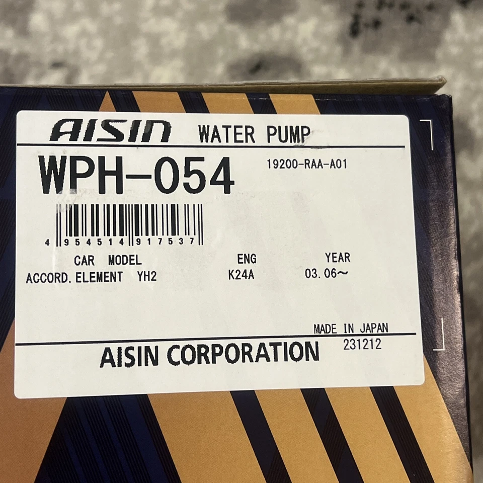 WPH-054 AISIN Water Pump for Accord Element YH2 CSX 03. 06 Open box - Image 2 of 4