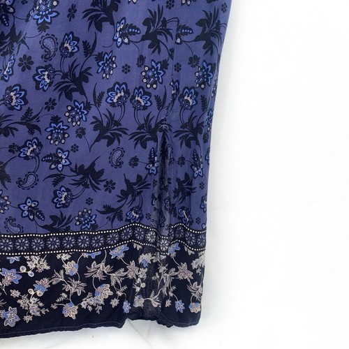BeachLunchLounge blau Boho Blumen bedruckt Schulterfrei Maxikleid, Größe Medium - Bild 2 von 7