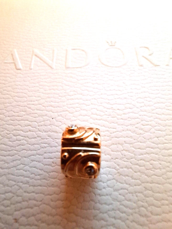 Neuen Pandora Clip Wellen 750418D in 14 Karat mit Diamanten - Bild 3 von 4