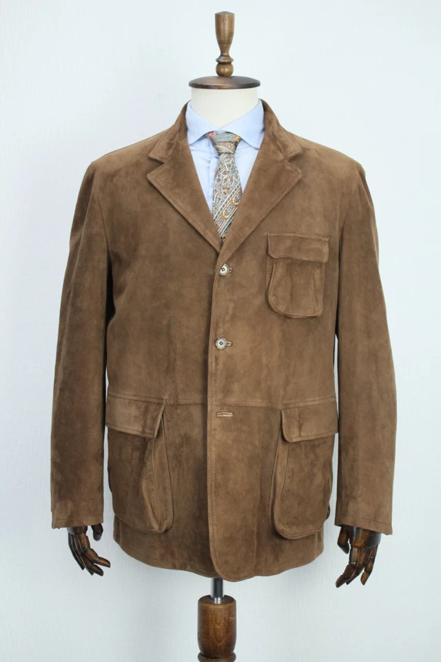 Lux CANTARELLI Brown Soft Suede Leather Jacket Coat 54IT 44US/UK - Image 2 of 4