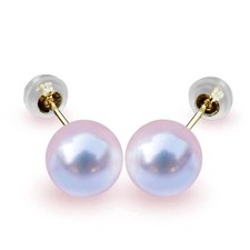 Japanese Akoya Pearl white Stud Earrings 18K ...