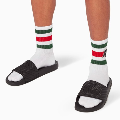NEW GUCCI Men’s GG Matelasse Quilted Rubber Slides Sandals 8 G US 8.5 $495 - Picture 5 of 12