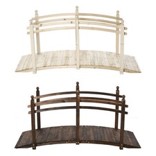 Backyard & Garden Outdoor Fir Wooden Footbridge for Streams & Lakes