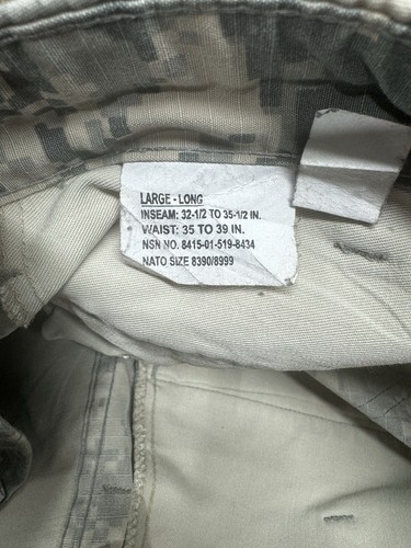 US Army ACU Field Pants Trousers Military Digital Camo Uniform Foliage Green- L - Picture 3 of 4