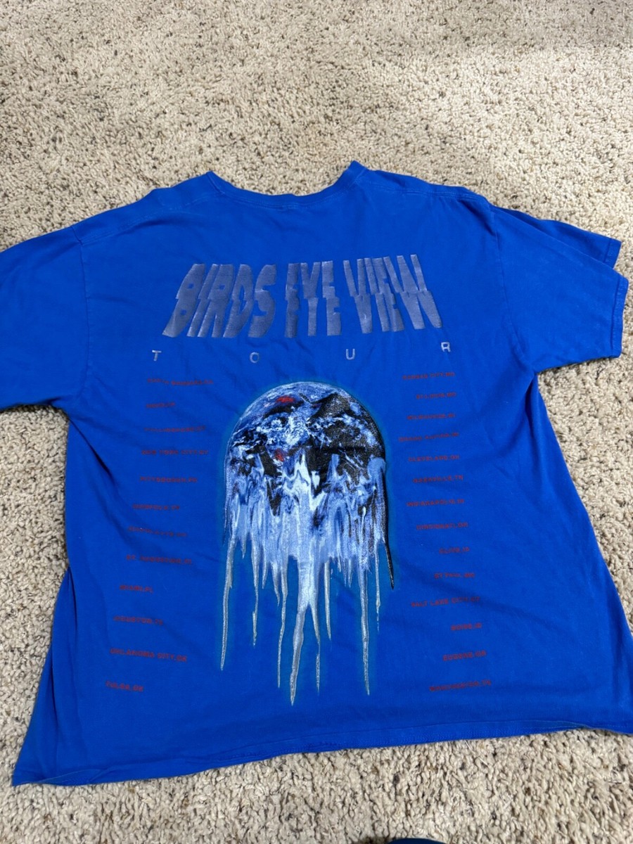 Travis Scott Birds Eye View Tour T-Shirt Blue XL | eBay