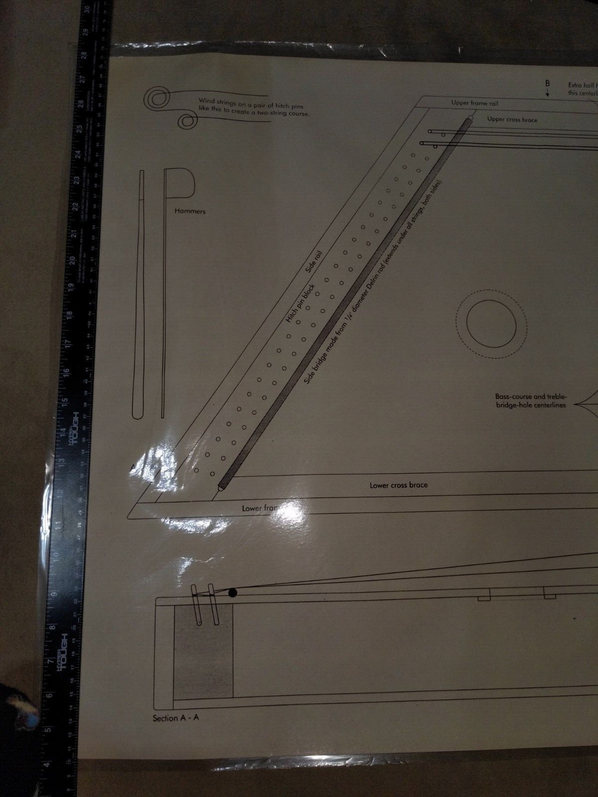 Laminated Full Scale GAL Instrument Design Plan #39 Hammered Dulcimer - 13/13