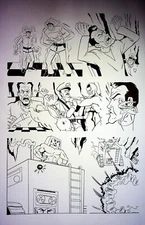 Abnormal-Sized Action Monthly #1 MATT HEBB Original Hand Drawn Comic Page