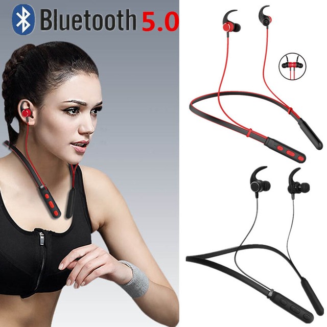 Bluetooth Earphones Neckband Headphones Sport Gym For iPhone