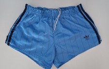 ADIDAS Santiago Glanz Nylon Shorts D6  Sport Vintage hellblau blau Fu&szlig;ball Retro