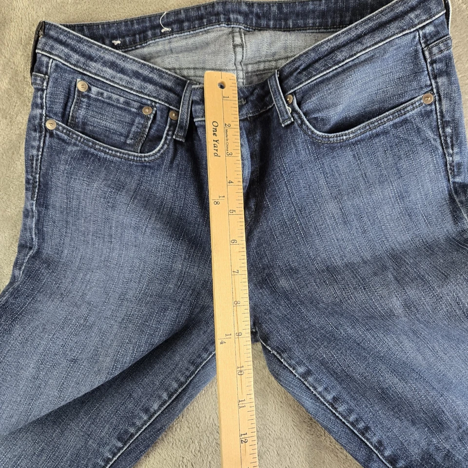 Jeans Helmut Lang para mujer 29x30 azul denim elástico ajustado tiro medio hechos en EE. UU. Foto 4 de 4