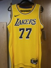 BRANDNEW WITH TAGS M LARGE Nike Los Angeles Lakers Dončić #77 NBA Jersey Yellow 