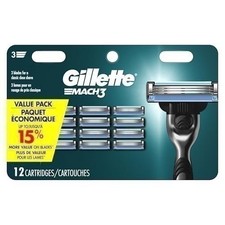 Gillette Mach 3 Razor Refils 12 pack 2.31 per gallon