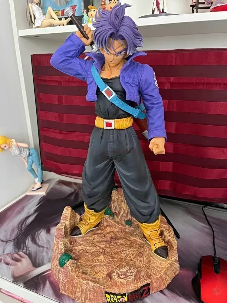 Statue Dragon Ball Z Trunks Super Saiyan 50cm – Figurine PVC Collection 2 Têtes