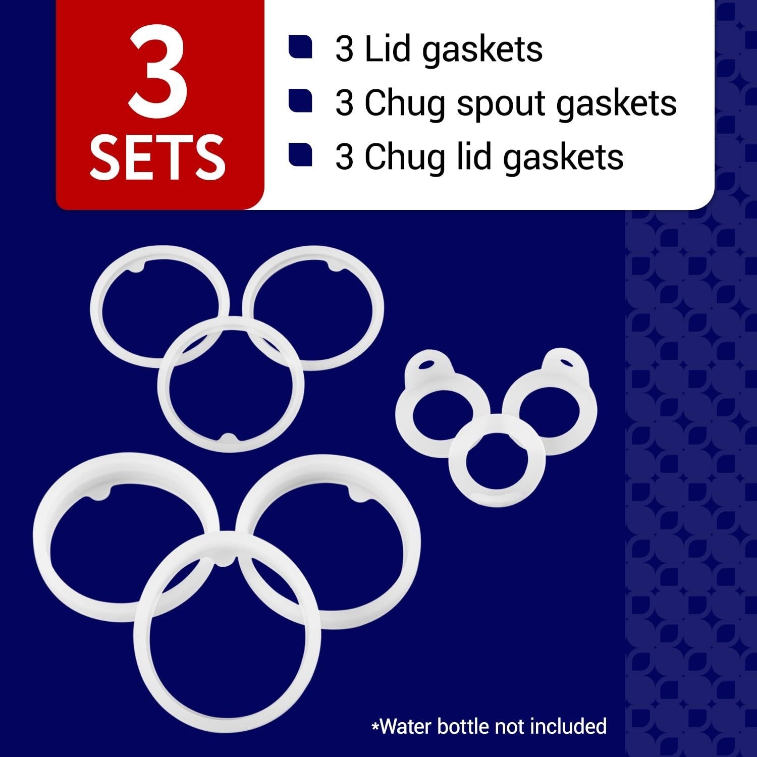 [3 Sets] Water Bottle Gasket Replacement for Thermoflask 40oz, 24oz, 32oz & 64oz