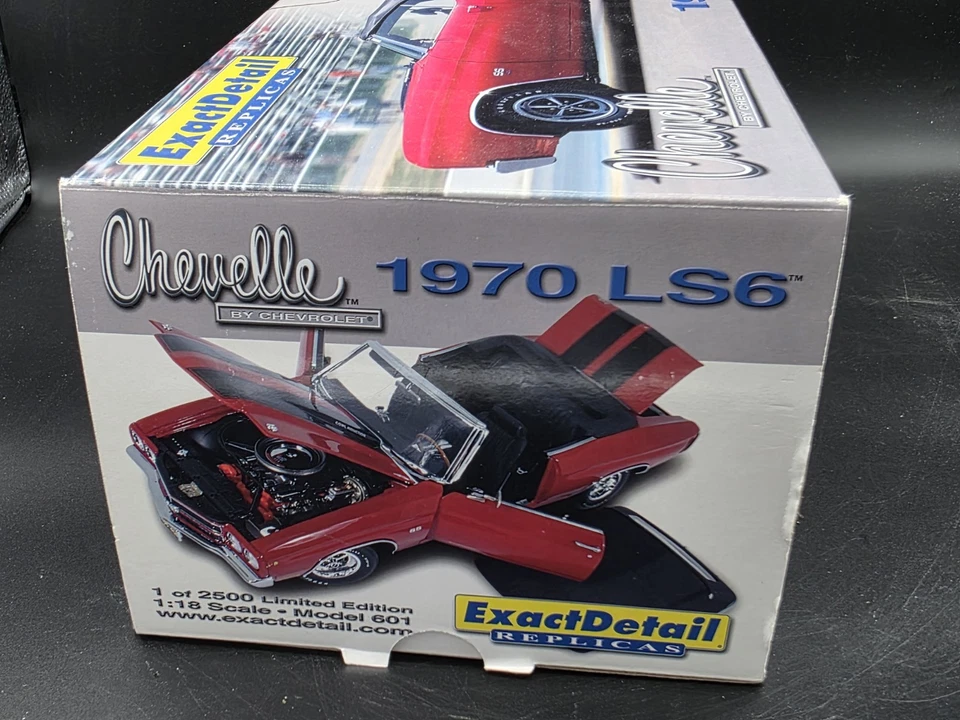Lane Exact Detail 1970 Chevy Chevelle LS6 Convertible 1:18 Diecast Car Red 601 - Image 3 of 4