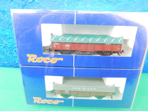 F05 Roco 1:87 H0 Güterwagen Set 66032 SBB Hochbord mit Plane 2tlg AC KKK OVP TOP | Zustand: Gebraucht