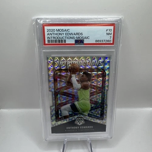 2020 PANINI MOSAIC INTRODUCTIONS MOSAIC #10 ANTHONY EDWARDS ROOKIE RC PSA 7