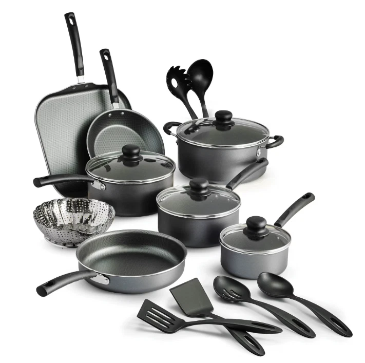 Primaware 18-Piece Nonstick Cookware Set, Steel Gray Kitchen Essential for Home
Opens in a new windo